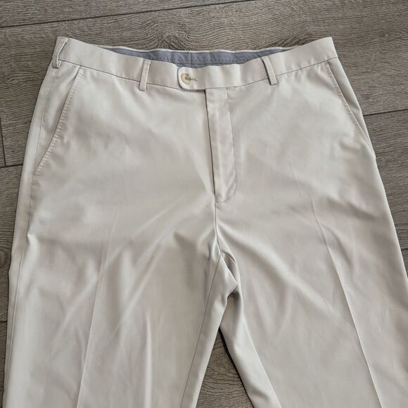 Peter Millar Wicking Golf Pants Men's sz 36x32 Khaki Preppy Athletic Casual - Picture 1 of 8